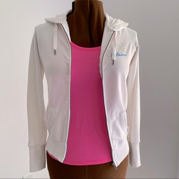 🤍GARAGE 🤍Medium white zipper hoodie . - Picture 4 of 11